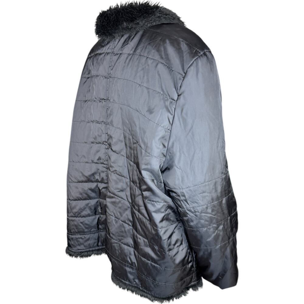 Dollhouse OuterWear Womens Black Puffer Jacket with Faux Fur Outdoors Winter - Picture 13 of 15